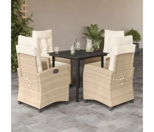 5-Osaline Aiamööbli Komplekt Patjadega, Beež, Polürotang