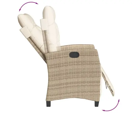 9-Daļīgs Virtuves Mēbeļu Komplekts Ar Matračiem, Pe Rotangpalma Vidaxl