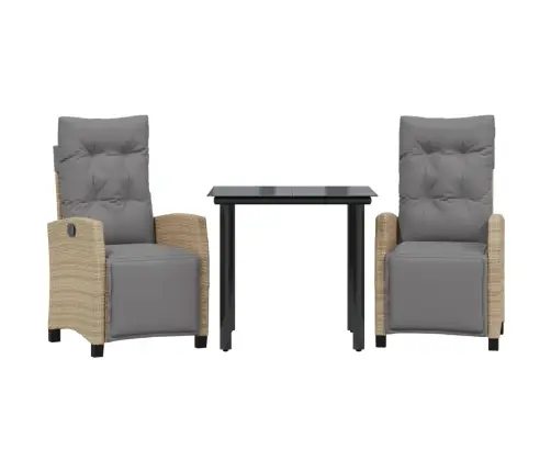 3-Osaline Aia Söögimööbli Komplekt Patjadega, Beežid Toonid