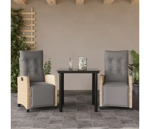 3-Osaline Aia Söögimööbli Komplekt Patjadega, Beežid Toonid