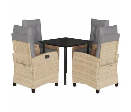 5-Osaline Aia Söögimööbli Komplekt Patjadega, Beežid Toonid