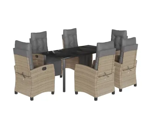 7-Daļīgs Virtuves Mēbeļu Komplekts Ar Matračiem,Pe Rotangpalma Vidaxl