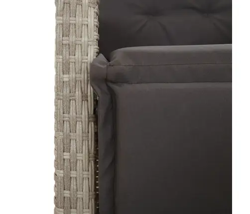 3-Osaline Aiamööbli Komplekt Patjadega, Helehall, Polürotang