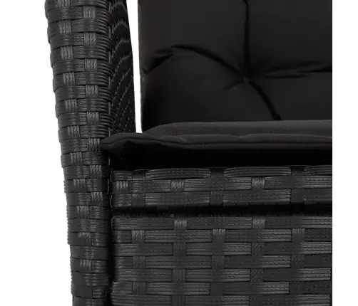 5-Daļīgs Dārza Mēbeļu Komplekts, Matrači, Melna Pe  Rotangpalma Vidaxl