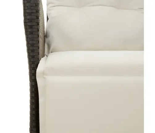 9-Daļīgs Dārza Mēbeļu Komplekts, Matrači, Melns, Pe Rotangpalma Vidaxl