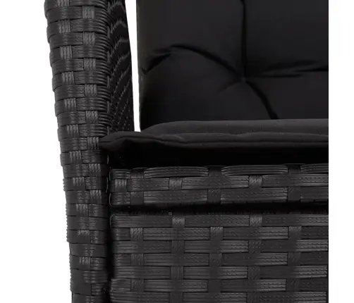 5-Osaline Aiamööbli Komplekt Patjadega, Must, Polürotang