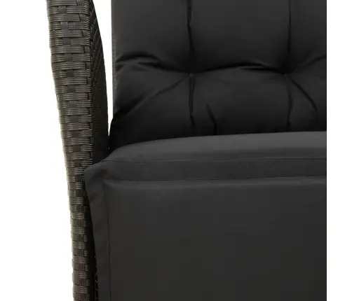 5-Osaline Aiamööbli Komplekt Patjadega, Must, Polürotang