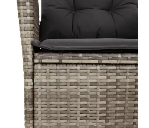 3-Daļīgs Dārza Mēbeļu Komplekts, Matrači, Pelēka Pe Rotangpalma Vidaxl