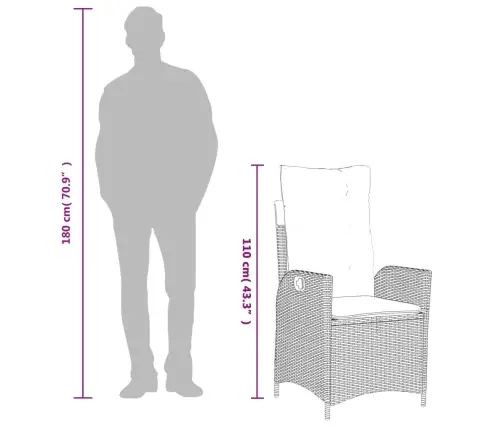 7-Osaline Aiamööbli Komplekt Patjadega, Hall, Polürotang