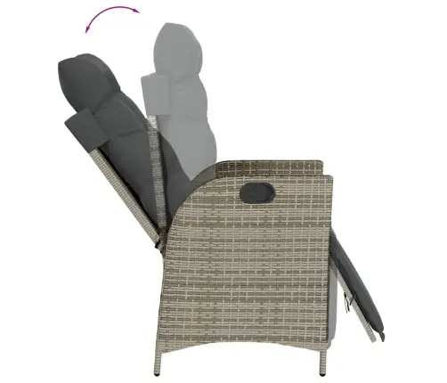 9-Osaline Aiamööbli Komplekt Patjadega, Hall, Polürotang