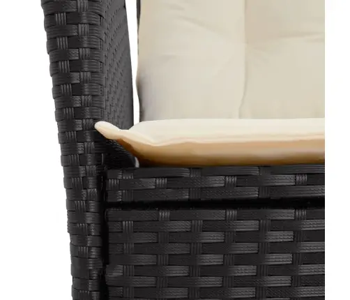 7-Osaline Aiamööblikomplekt Patjadega, Must, Polürotang