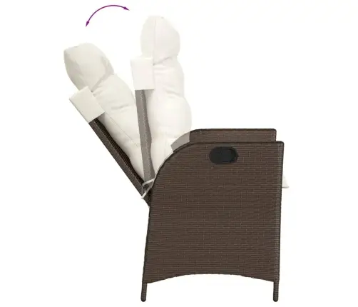 7-Osaline Aia Söögimööbli Komplekt Patjadega, Pruun, Polürotang