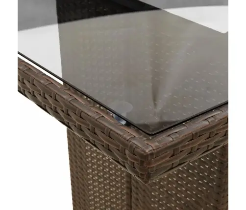 9-Osaline Aia Söögimööbli Komplekt Patjadega, Pruun, Polürotang 9-Osaline Aia Söögimööbli Komplekt Patjadega, Pruun, Polürotang