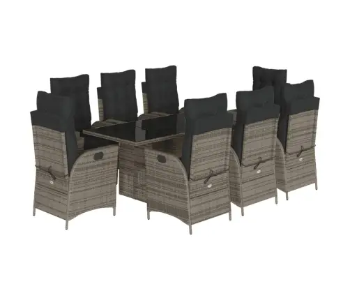 9-Daļīgs Dārza Mēbeļu Komplekts Ar Matračiem, Pe Rotangpalma Vidaxl