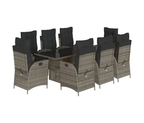 9-Daļīgs Dārza Mēbeļu Komplekts Ar Matračiem, Pe Rotangpalma Vidaxl