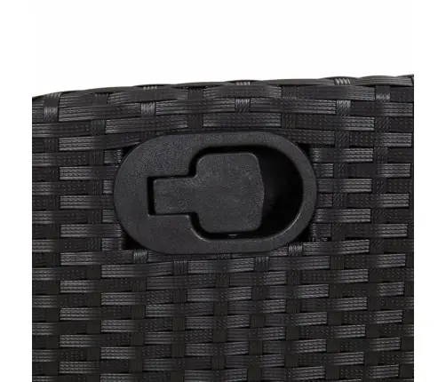 7-Osaline Aiamööblikomplekt Patjadega, Must, Polürotang