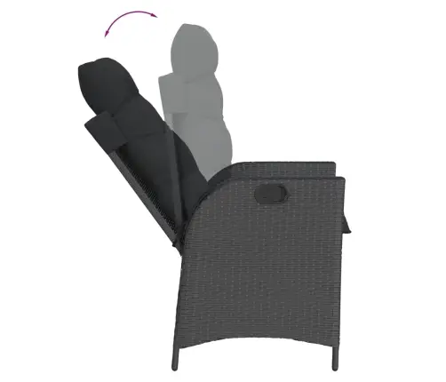 Sodo Komplektas Su Pagalvėlėmis, 7 Dalių, Juodas, Poliratanas