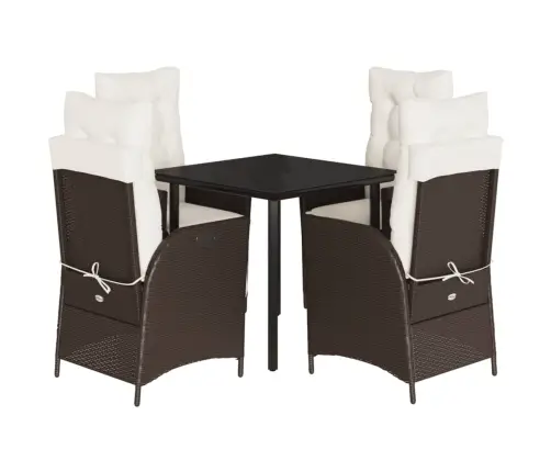 5-Daļīgs Dārza Mēbeļu Komplekts Ar Matračiem, Pe Rotangpalma Vidaxl