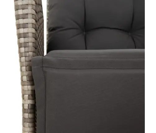 7-Daļīgs Dārza Mēbeļu Komplekts, Matrači, Pelēka Pe Rotangpalma Vidaxl