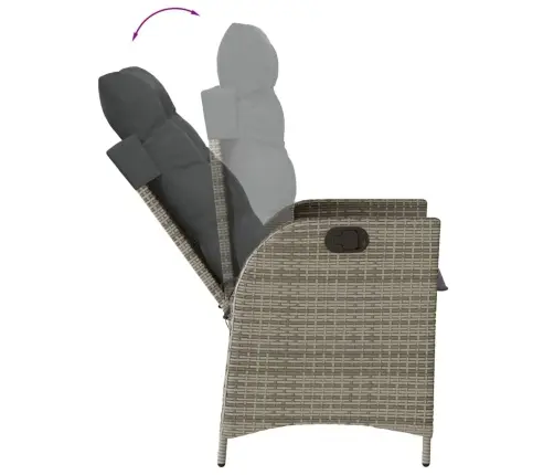 7-Osaline Aiamööbli Komplekt Patjadega, Hall, Polürotang