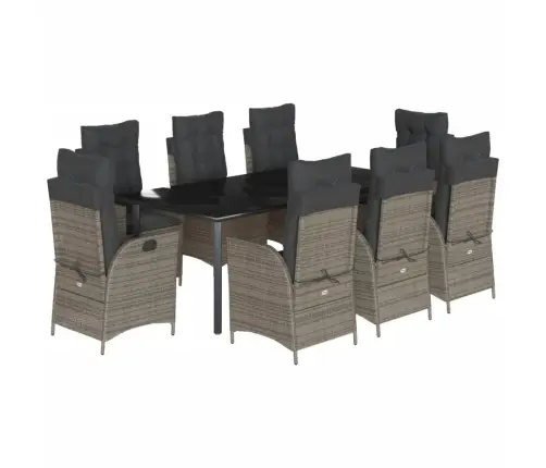 9-Daļīgs Dārza Mēbeļu Komplekts Ar Matračiem, Pe Rotangpalma Vidaxl