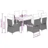 7-Daļīgs Dārza Mēbeļu Komplekts, Matrači, Bēša Pe Rotangpalma Vidaxl