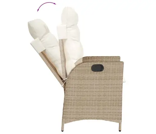 9-Daļīgs Virtuves Mēbeļu Komplekts Ar Matračiem, Pe Rotangpalma Vidaxl