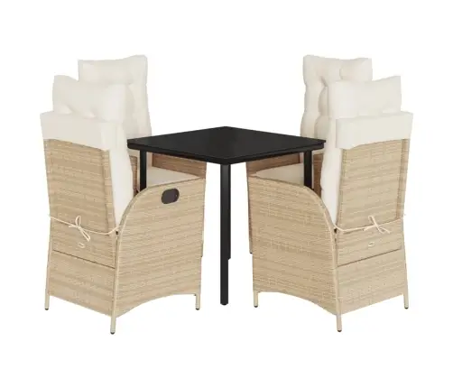 5-Osaline Aiamööbli Komplekt Patjadega, Beež, Polürotang