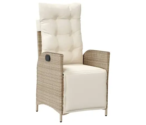 7-Daļīgs Dārza Mēbeļu Komplekts, Matrači, Bēša Pe Rotangpalma Vidaxl