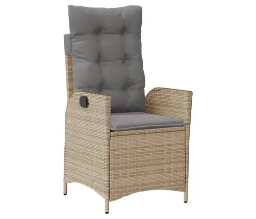 7-Daļīgs Dārza Mēbeļu Komplekts, Matrači, Bēša Pe Rotangpalma Vidaxl