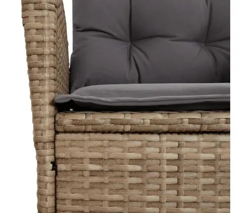 7-Daļīgs Dārza Mēbeļu Komplekts, Matrači, Bēša Pe Rotangpalma Vidaxl