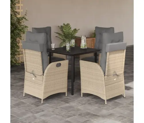 5-Osaline Aiamööbli Komplekt Patjadega, Beež, Polürotang