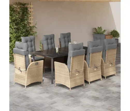 9-Daļīgs Virtuves Mēbeļu Komplekts Ar Matračiem, Pe Rotangpalma Vidaxl 9-Daļīgs Virtuves Mēbeļu Komplekts Ar Matračiem, Pe Rotangpalma Vidaxl