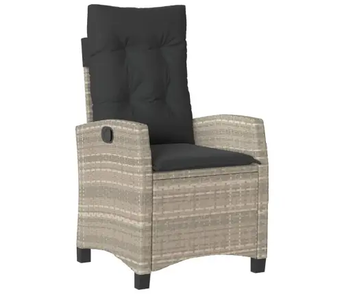 5-Daļīgs Dārza Mēbeļu Komplekts, Matrači,Gaiši Pelēka Pe Pinums Vidaxl