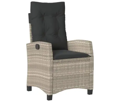 5-Daļīgs Dārza Mēbeļu Komplekts, Matrači,Gaiši Pelēka Pe Pinums Vidaxl