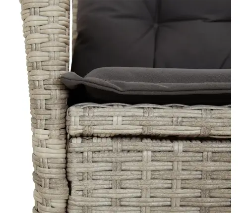 7-Daļīgs Dārza Mēbeļu Komplekts, Matrači,Gaiši Pelēka Pe Pinums Vidaxl