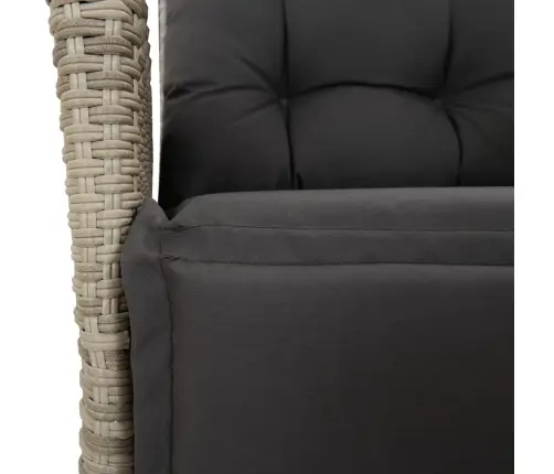 9-Daļīgs Dārza Mēbeļu Komplekts, Matrači,Gaiši Pelēka Pe Pinums Vidaxl