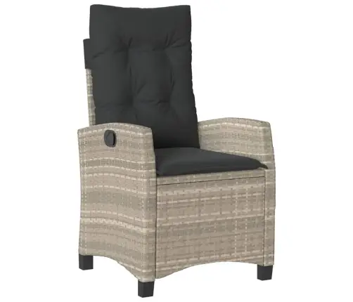 5-Daļīgs Dārza Mēbeļu Komplekts, Matrači,Gaiši Pelēka Pe Pinums Vidaxl