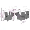 7-Daļīgs Dārza Mēbeļu Komplekts, Matrači,Gaiši Pelēka Pe Pinums Vidaxl