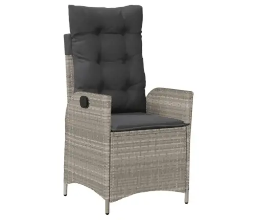 9-Daļīgs Dārza Mēbeļu Komplekts, Matrači,Gaiši Pelēka Pe Pinums Vidaxl