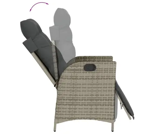 5-Daļīgs Dārza Mēbeļu Komplekts, Matrači, Pelēka Pe Rotangpalma Vidaxl