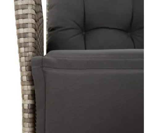 7-Osaline Aiamööbli Komplekt Patjadega, Hall, Polürotang