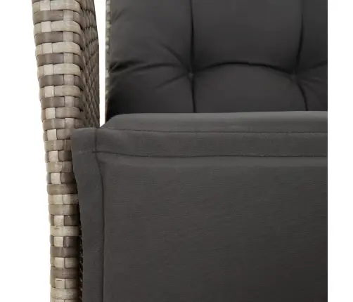 Sodo Komplektas Su Pagalvėlėmis, 7 Dalių, Pilkas, Poliratanas