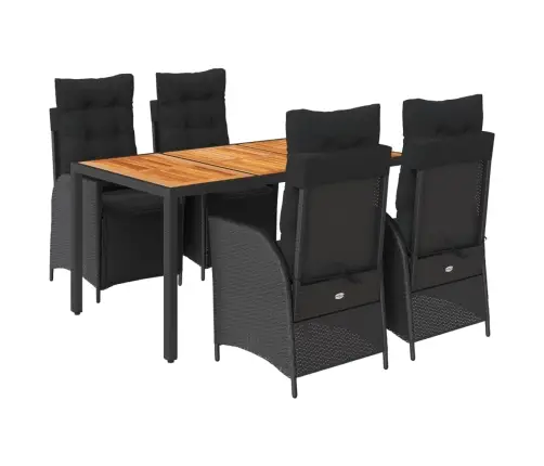 5-Daļīgs Dārza Mēbeļu Komplekts, Matrači, Melna Pe  Rotangpalma Vidaxl 5-Daļīgs Dārza Mēbeļu Komplekts, Matrači, Melna Pe  Rotangpalma Vidaxl