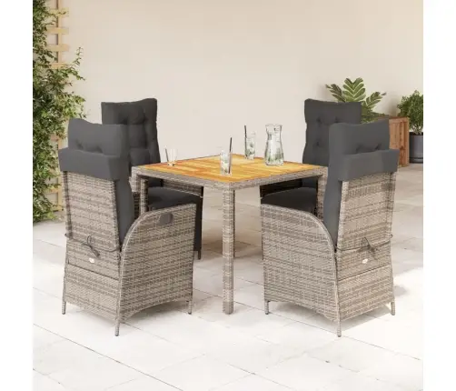 5-Osaline Aiamööbli Komplekt Patjadega, Hall, Polürotang