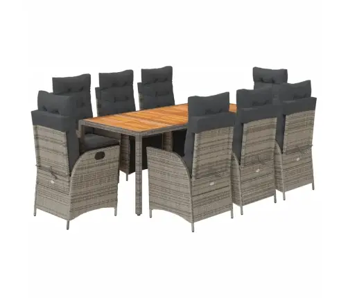 9-Daļīgs Dārza Mēbeļu Komplekts Ar Matračiem, Pe Rotangpalma Vidaxl