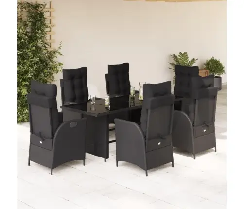 7-Daļīgs Dārza Mēbeļu Komplekts Ar Matračiem, Pe Rotangpalma Vidaxl