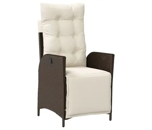 7-Daļīgs Dārza Mēbeļu Komplekts, Matrači, Brūna Pe Rotangpalma Vidaxl