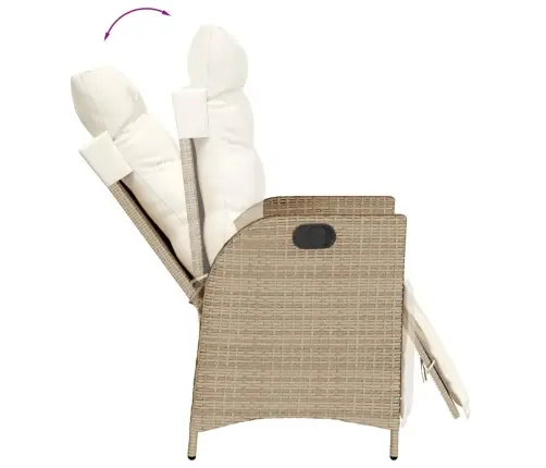 7-Daļīgs Dārza Mēbeļu Komplekts, Matrači, Bēša Pe Rotangpalma Vidaxl