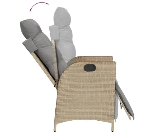 7-Daļīgs Virtuves Mēbeļu Komplekts Ar Matračiem,Pe Rotangpalma Vidaxl